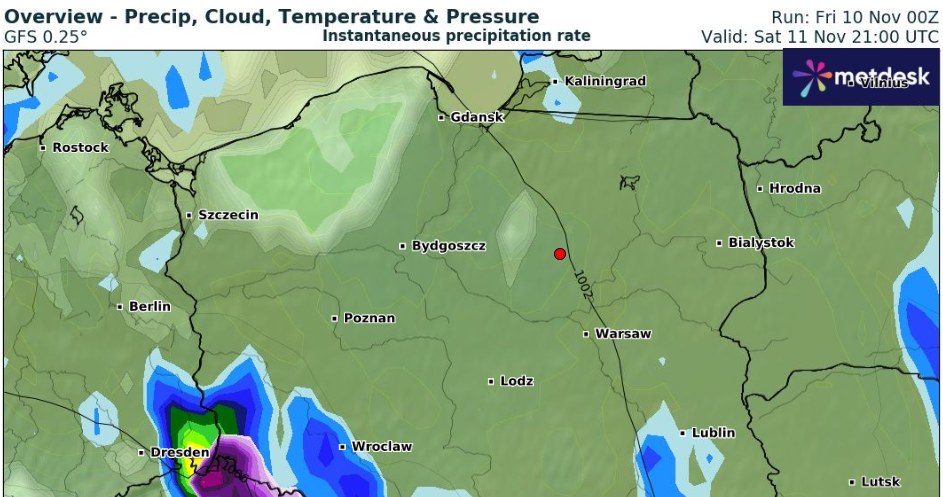W sobotę będzie chłodno i deszczowo praktycznie w całym kraju. W niedzielę pogoda będzie zbliżona /wxcharts /