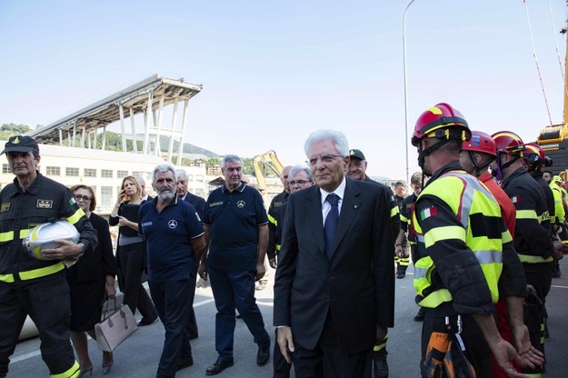 W sobotę na miejsce katastrofy w Genui przybył prezydent Włoch Sergio Mattarella /RANCESCO AMMENDOLA /QUIRINAL PRESS OFFICE / HANDOUT /PAP/EPA