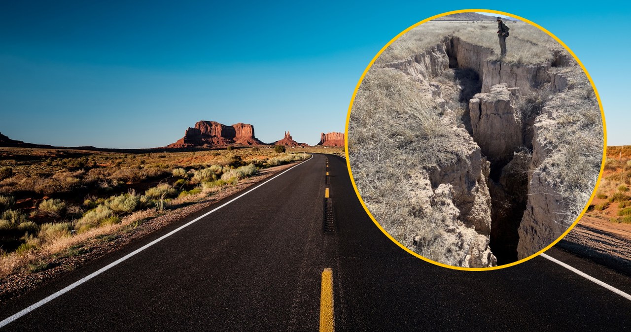 W Stanach Zjednoczonych pojawiły się gigantyczne szczeliny. /Arizona Geological Survey at the University of Arizona/Facebook /123RF/PICSEL