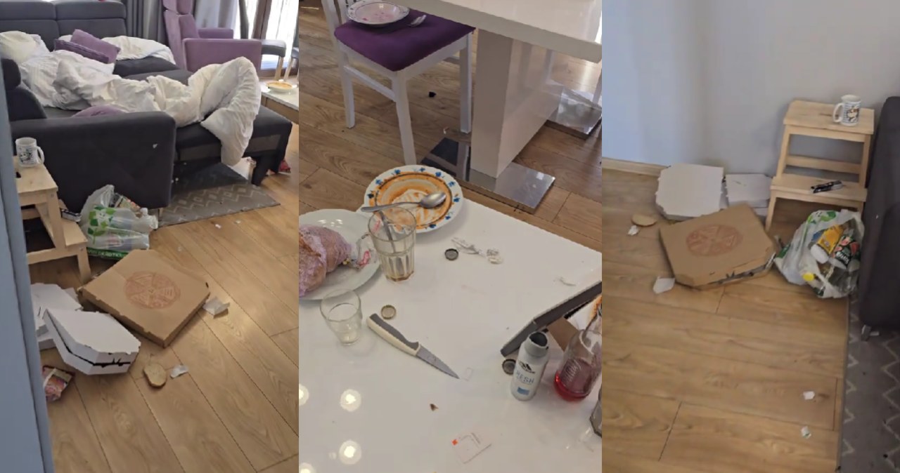 W takim stanie turyści zostawili apartament. Film został opublikowany na TikToku https://www.tiktok.com/@karolinanowicka39/video/7537056640420433174 /TikTok /