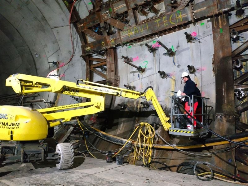 W tunelu trwają przygotowania do budowy wyjść ewakuacyjnych. /BIK UM Świnoujście /