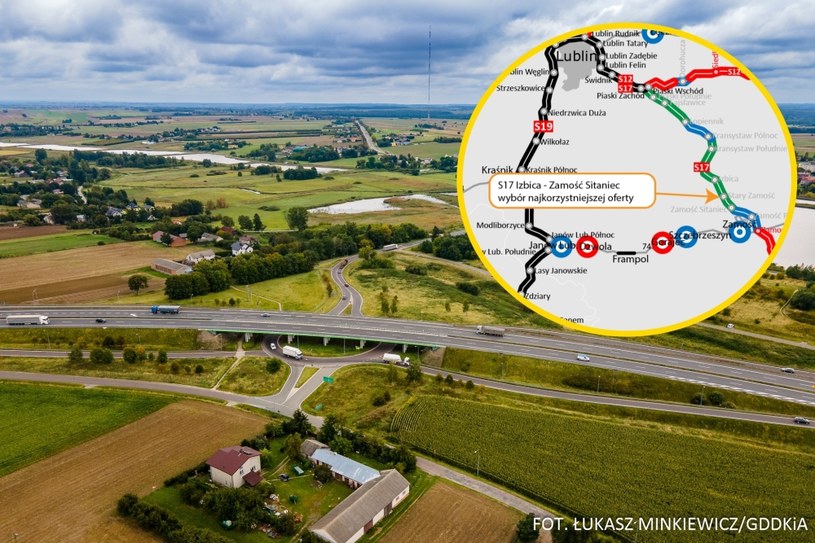 W tym miejscu powstanie węzeł łączący istniejącą drogę S12 z przyszłą drogą S17 /Łukasz Minkiewicz /GDDKiA