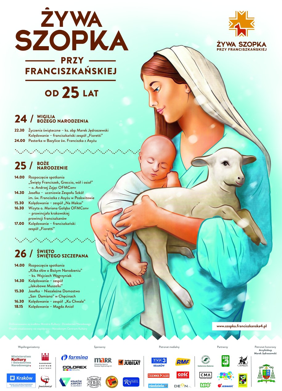 W tym roku franciszkanie z krakowskiej Prowincji św. Antoniego i bł. Jakuba Strzemię zapraszają na Żywą Szopkę przy Franciszkańskiej już po raz 25.! /materiały prasowe /