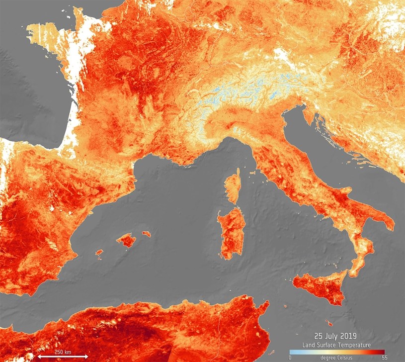 W tym roku wielu krajach zanotowano rekordowo wysokie temperatury. Zdjęcie: ESA / eyevine /East News