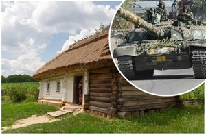W Ukrainie zauważono poruszający się dom. Okazało się, że to nowy kamuflaż dla czołgów
