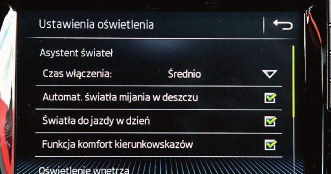 W ustawieniach warto także zaznaczyć opcję włączenia świateł mijania w deszczu. /Motor