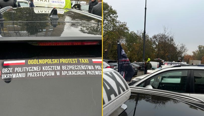 W Warszawie protestują taksówkarze /Michał Dobrołowicz /RMF FM