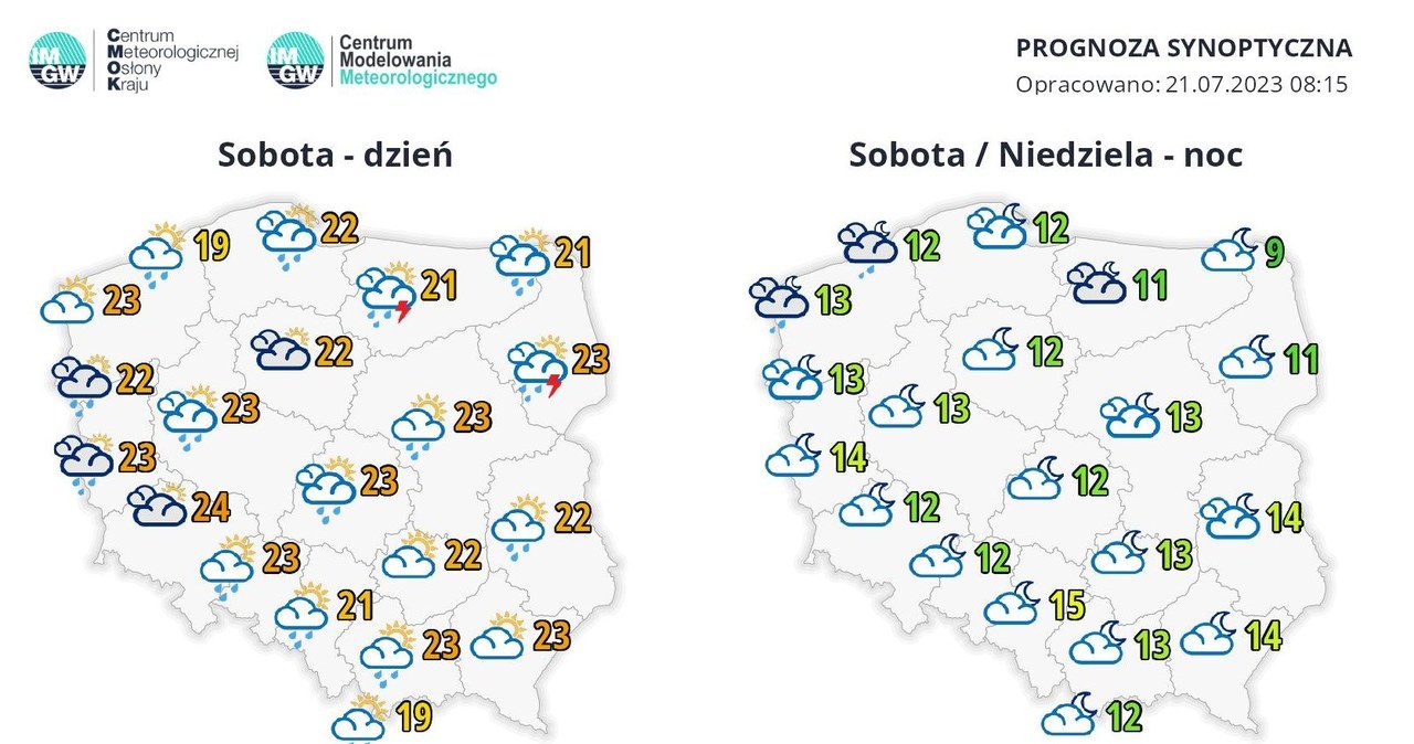 W weekend będzie chłodniej. W nocy z soboty na niedzielę w Suwałkach będzie poniżej 10 stopni Celsjusza /IMGW /