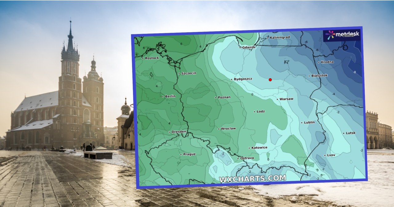 W weekend do Polski przyjdzie ocieplenie. W niedzielę pojawią się niebezpieczne marznące opady. Wyższe temperatury potrwają co najmniej do połowy tygodnia /eunika/123rf/WXCHARTS /