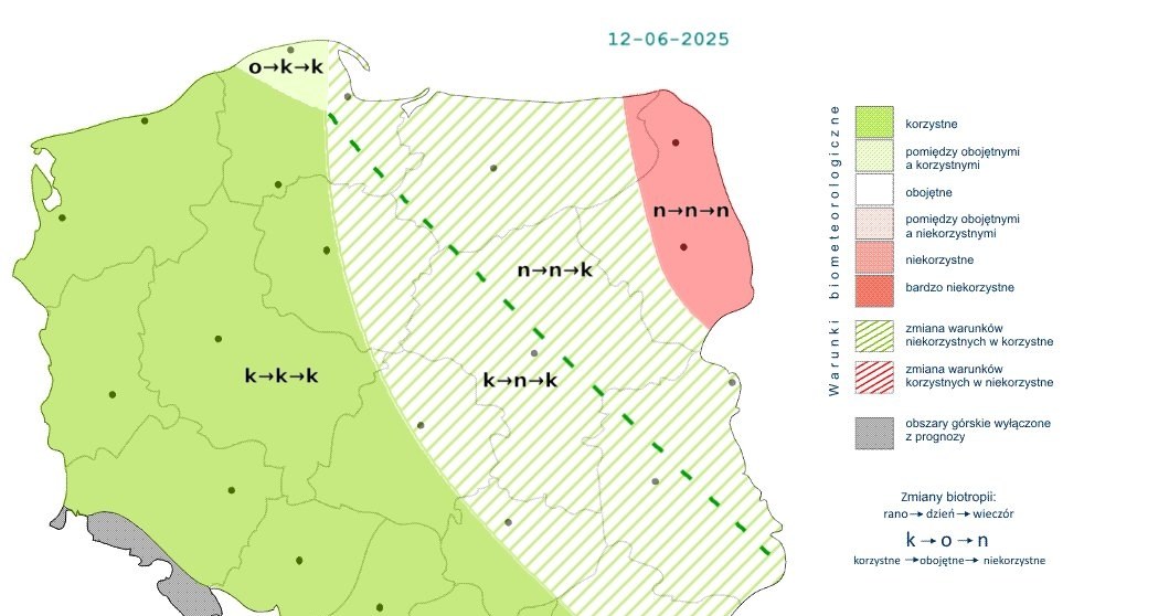 W większości kraju pogoda będzie korzystna. Wyjątkiem będą tereny na wschodzie i okresowo w centrum /IMGW /