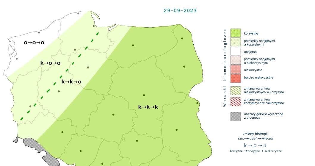 W większości kraju w piątek warunki będą korzystne. Wyjątkiem będą tereny na północnym zachodzie /IMGW /