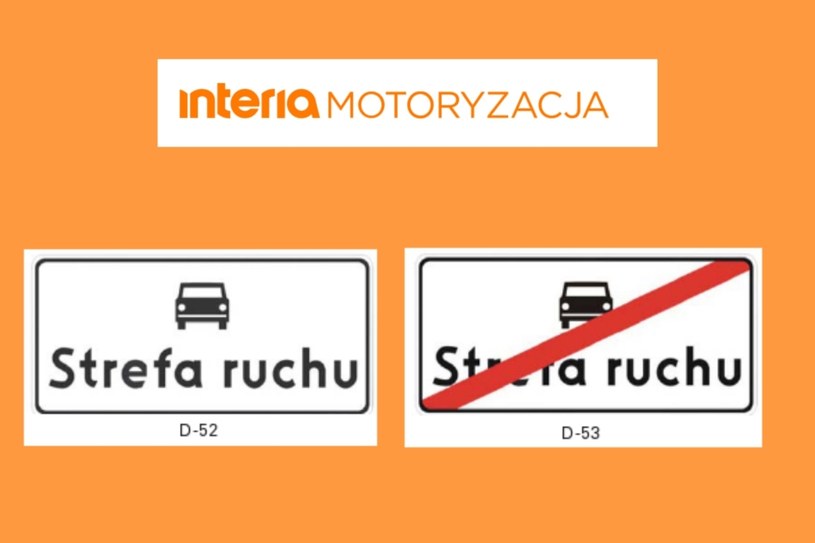 W większości parkingów przed marketami czy galeriami umieszczane są znaki D-52 oraz D-53 oznaczające strefę ruchu /Karol Biela /INTERIA.PL