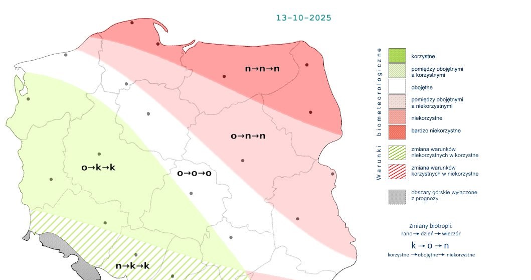 W większości Polski pogoda będzie korzystna. Inaczej będzie na północnym wschodzie /IMGW /