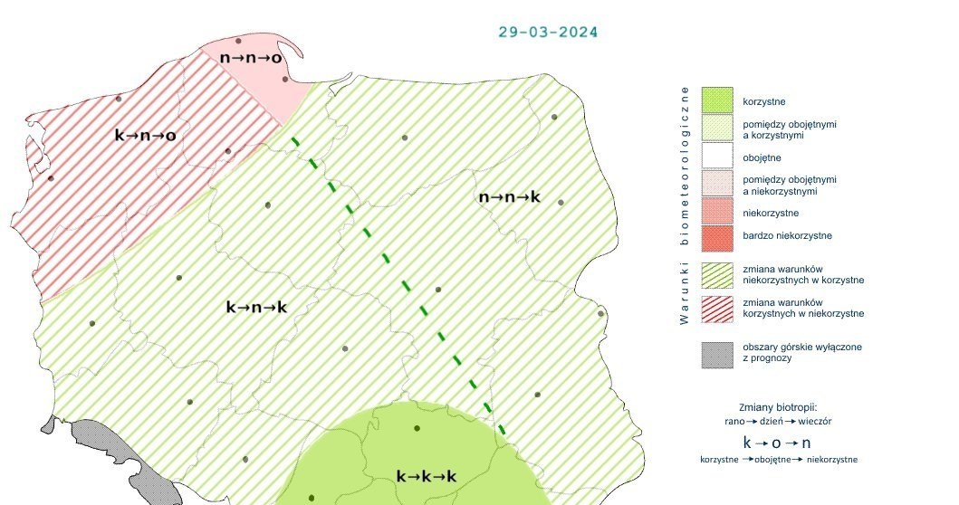 W Wielki Piątek w większości kraju warunki biometeorologiczne będą korzystne /IMGW /