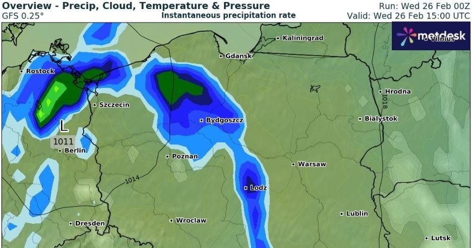W wielu miejscach kraju będzie wilgotno i nieprzyjemnie. Opadów zabraknie na południowym wschodzie /wxcharts /