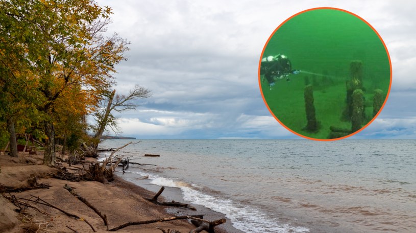 W wodach jeziora Michigan znajduje się tajemnicza pradawna struktura. Do czego mogła służyć? /Facebook: Arkeonews.net /123RF/PICSEL