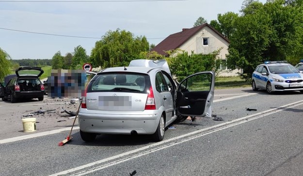 W wyniku zdarzenia dwie osoby trafiły do szpitala /KPP Puławy /Materiały prasowe