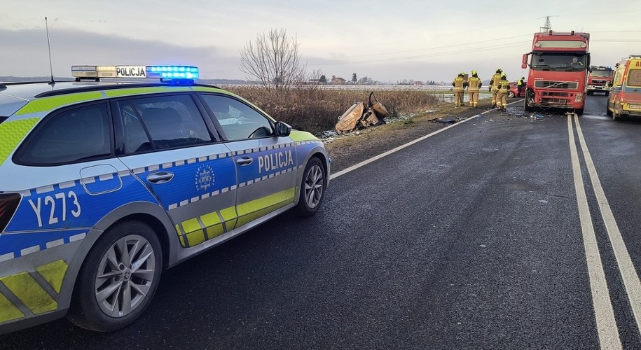W wypadku na drodze krajowej zginęła 51-letnia kobieta. /Komenda Miejska Policji w Płocku /Policja