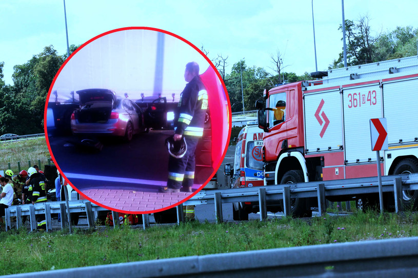 W wypadku na zjeździe z A4 brał udział nieoznakowany radiowóz /fot. PIOTR KRZYZANOWSKI/POLSKA P/Polska Press/East News/facebook.com/OSPPieńsk /