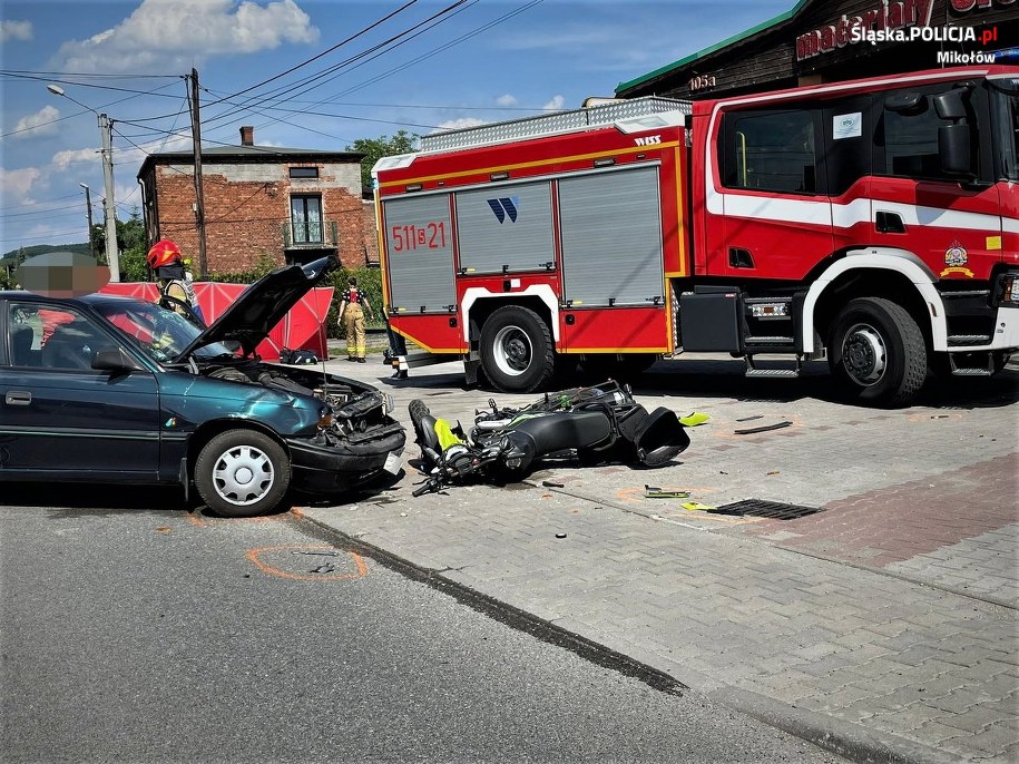 W wypadku zginął 52-letni motocyklista /Śląska policja /