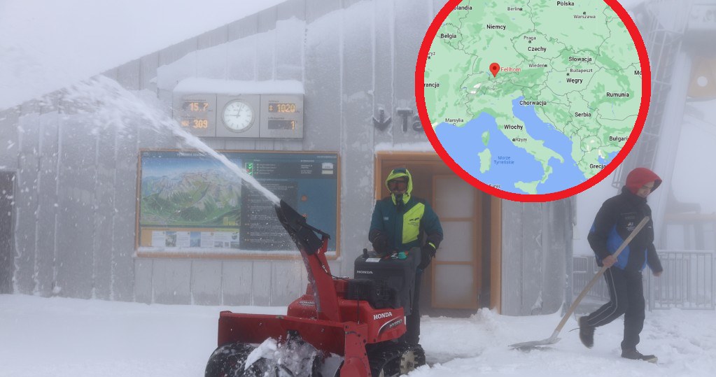 W wysokich górach w Polsce i w Niemczech pojawił się śnieg. Na zdjęciu: odśnieżanie wejścia do górnej stacji kolejki linowej Nebelhorn w NIemczech /Davor Knappmeyer / DPA / dpa Picture-Alliance via AFP/GoogleMaps /