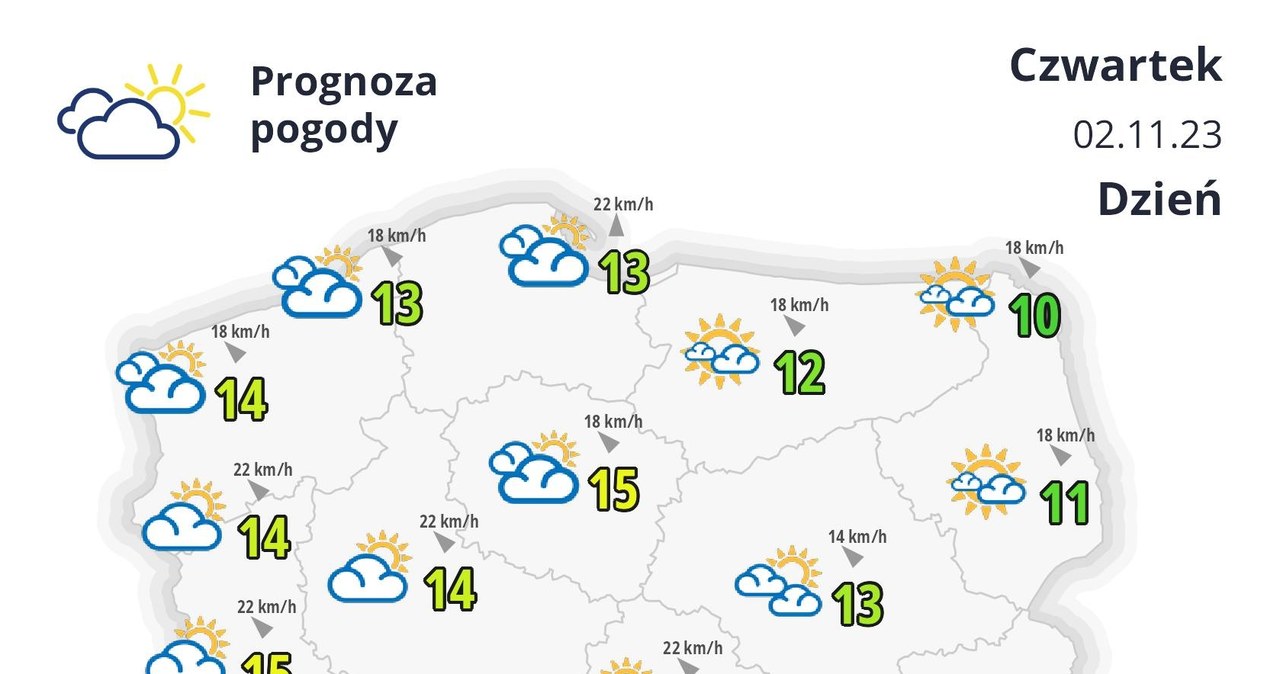 W Zaduszki przyjdzie ocieplenie. W większości kraju w ciągu dnia temperatury nie spadną poniżej 10 stopni Celsjusza /IMGW /