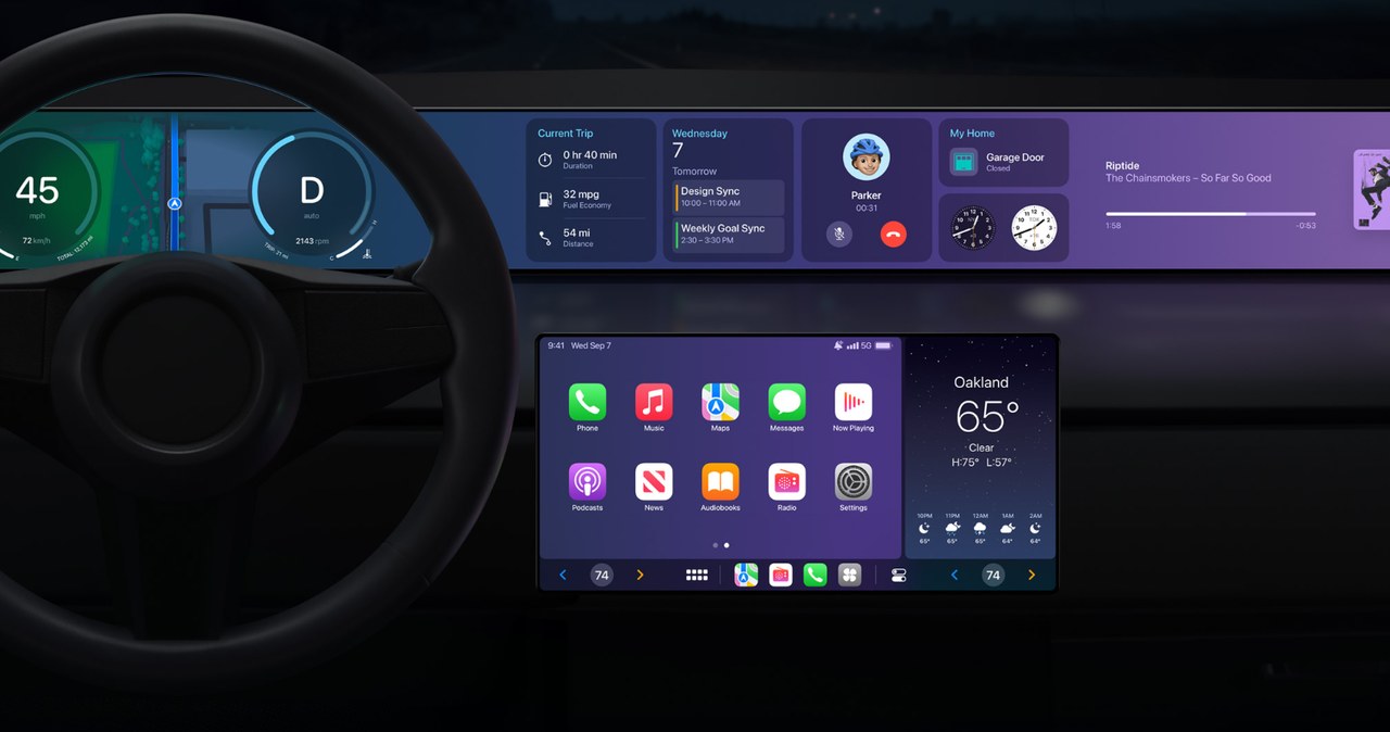 W zaktualizowanym Apple CarPlay ma pojawić się szereg nowych funkcji. /apple.com/ zrzut ekranu /