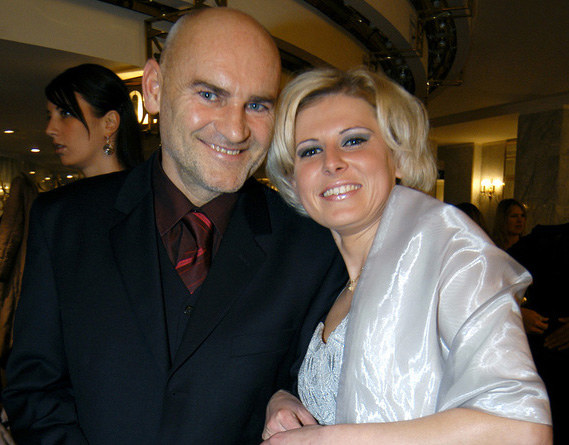 Waldemar Obłoza z pierwszą żoną, 2004 r. /Zawada /AKPA