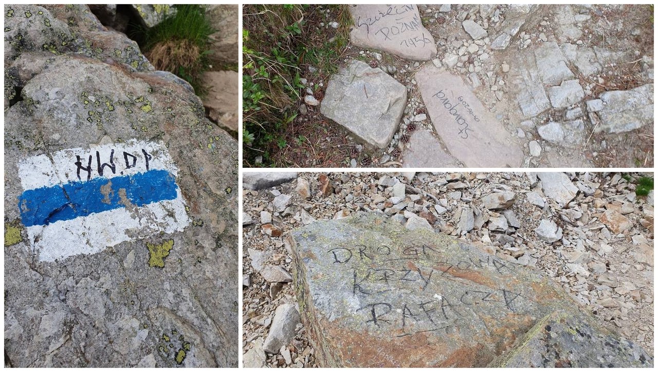 Wandale pomalowali szlak na Giewont [ZDJĘCIA]