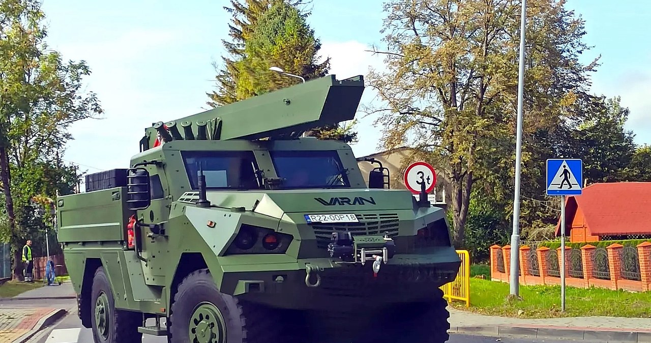 Waran z Autosanu z wyrzutnią dronów systemu Gladius / fot. Huta Stalowa Wola S.A. Oddział Autosan w Sanoku /