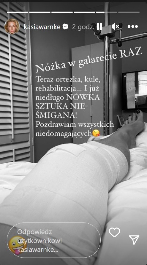 Warnke złamała nogę /Instagram