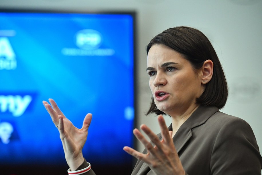Warszawa, 23.05.2025. Prezydent-elekt, przewodnicząca Zjednoczonego Gabinetu Przejściowego Białorusi Swiatłana Cichanouska /	Piotr Nowak /PAP