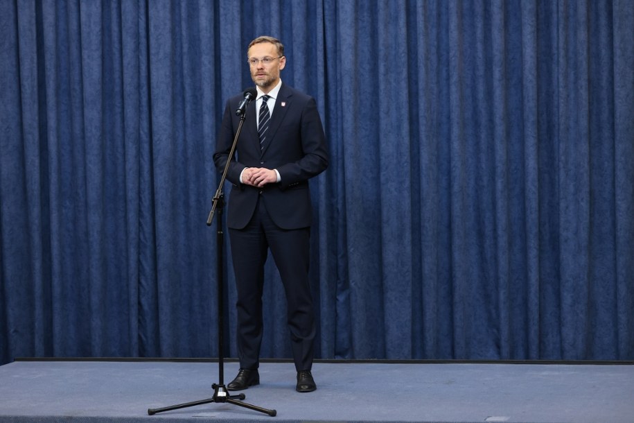 Warszawa, 29.08.2025. Szef KPRP Zbigniew Bogucki podczas konferencji prasowej w Pałacu Prezydenckim /Albert Zawada /PAP