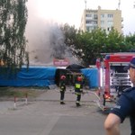 Warszawa: Pożar na bazarze przy ul. Broniewskiego