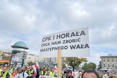 Warszawa: Protest przeciwko budowie CPK