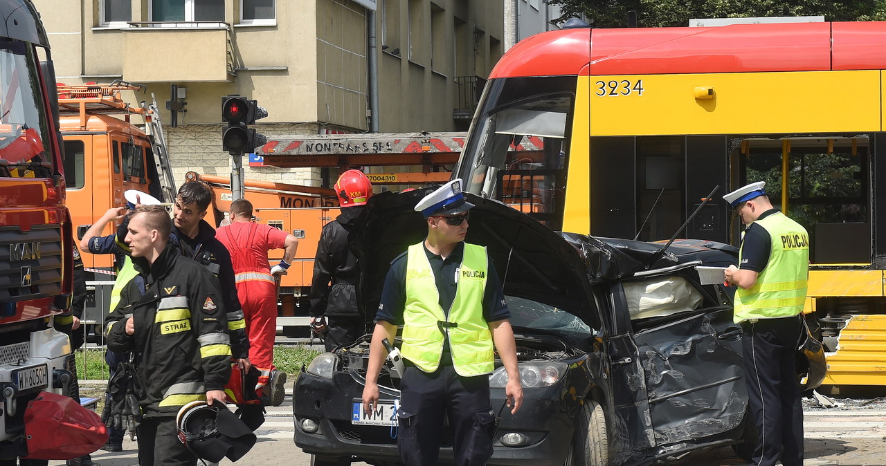 Warszawa: Wypadek tramwaju na Grójeckiej