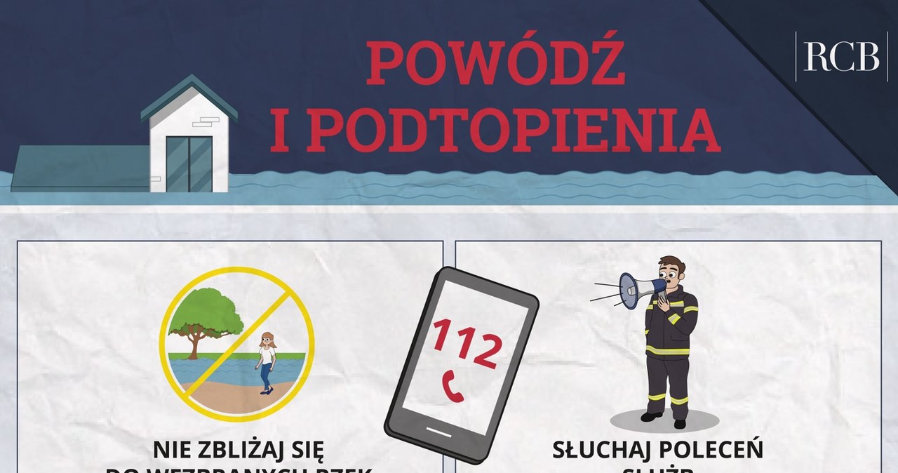 Warto wiedzieć, jak postępować w przypadku różnych zagrożeń, np. powodzi. /gov.pl /materiał zewnętrzny