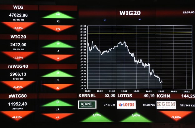 Wartości indeksów były nieprawidłowe /Tomasz Gzell /PAP/EPA