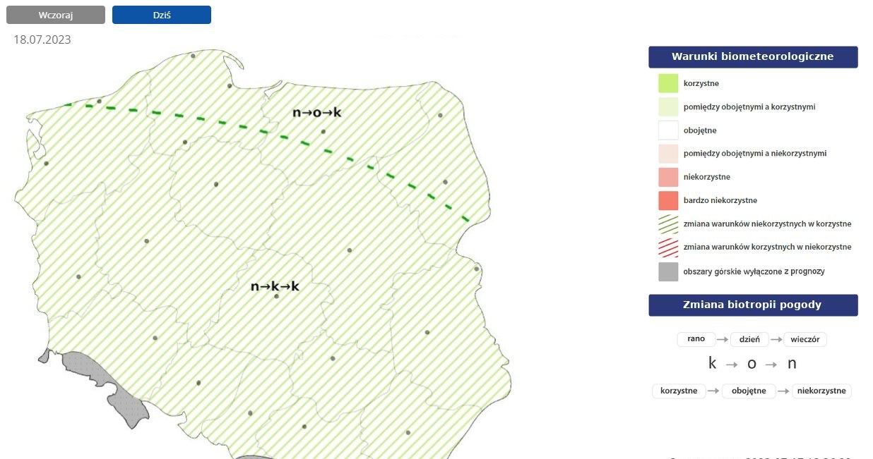 Warunki biometeorologiczne będą niekorzystne, ale zaczną się poprawiać /IMGW /