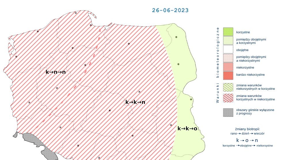 Warunki biometeorologiczne będą niekorzystne /IMGW /