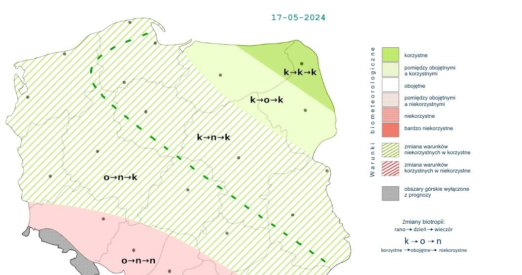 Warunki w piątek będą zróżnicowane w całym kraju. Najgorzej będzie na południu, gdzie trzeba się spodziewać deszczu i burz /wxcharts /