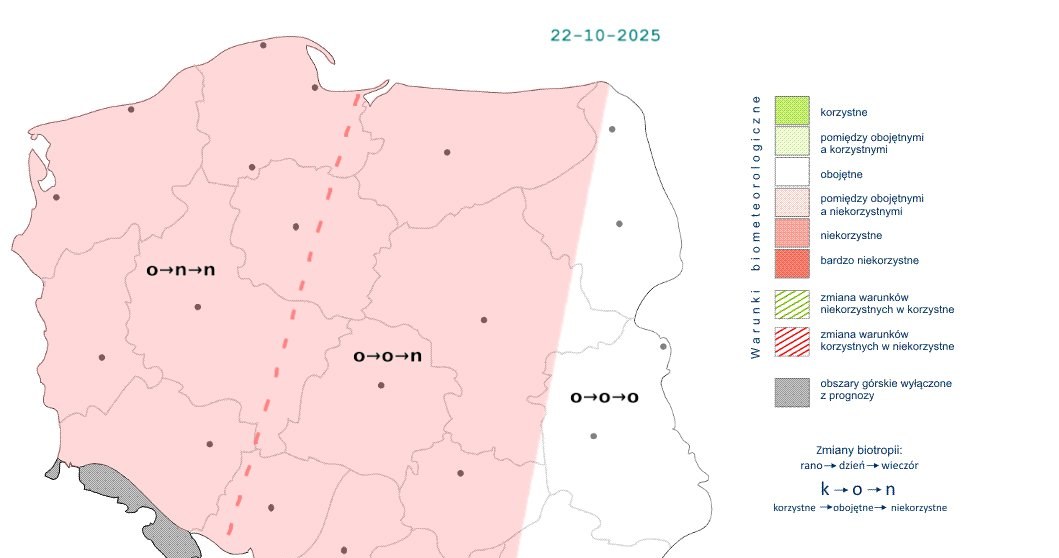 Warunki w praktycznie całej Polsce będą niekorzystne. Mimo ocieplenia utrzyma się bowiem spore zachmurzenie, szczególnie na zachodzie i w centrum /IMGW /