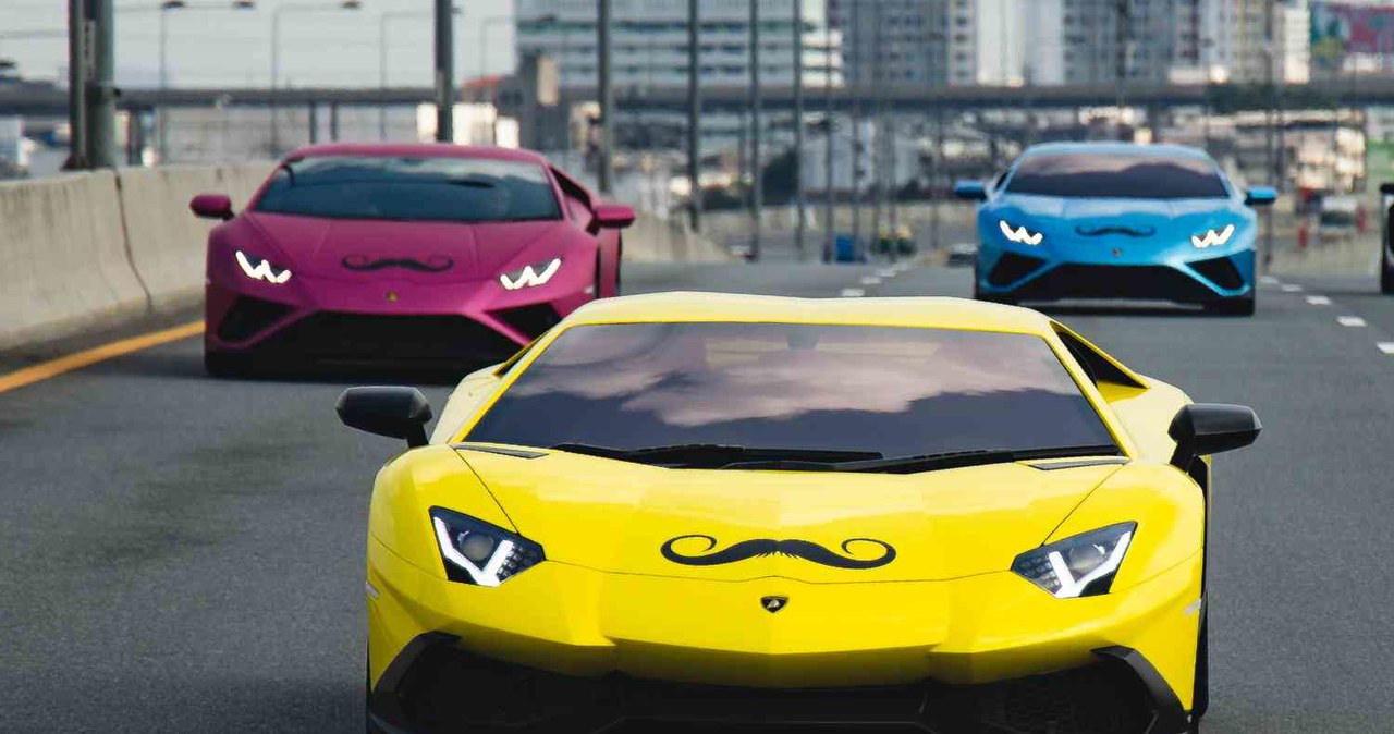 Wąsate Lamborghini to element akcji Movember /materiały prasowe