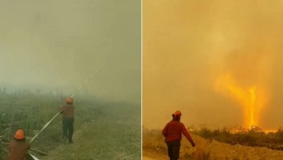 Wąż gaśniczy wessany przez ogniste tornado. Miało 60 metrów