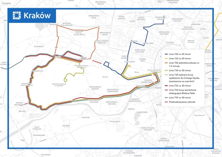 Ważne informacje dla pasażerów komunikacji miejskiej /krakow.pl /