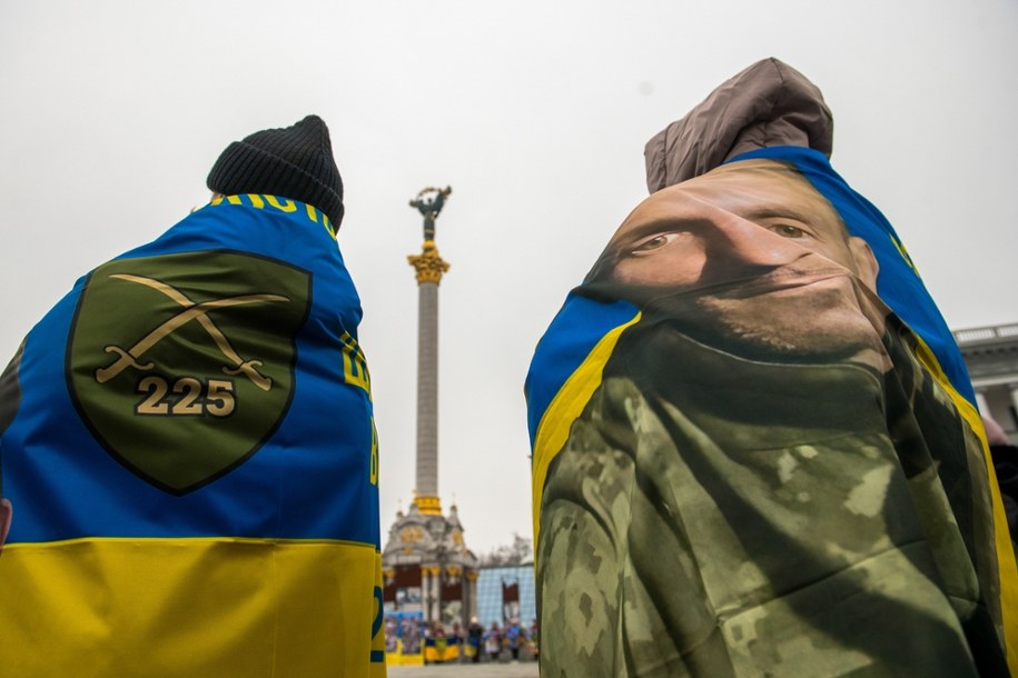 Wczoraj w Kijowie odbyła się pokojowa demonstracja rodzin zaginionych żołnierzy ukraińskiego 225. Oddzielnego Batalionu Szturmowego /Vladyslav Musiienko /PAP/EPA