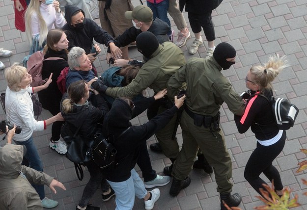 Wczorajsze protesty na Białorusi /STRINGER /PAP/EPA