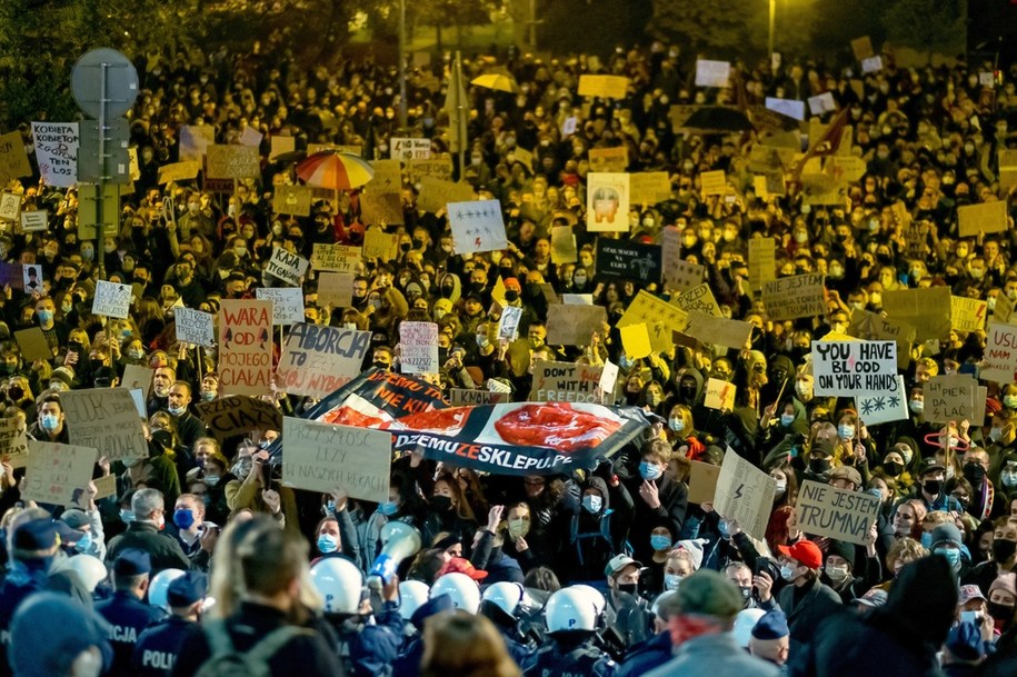 Wczorajsze protesty w Katowicach /Andrzej Grygiel /PAP