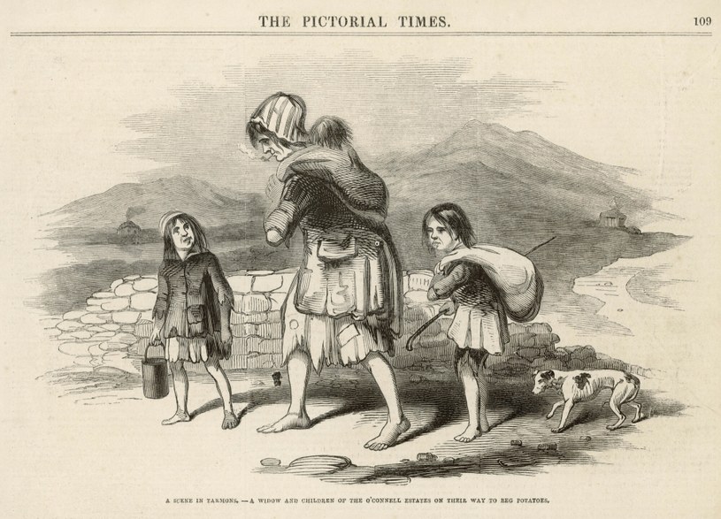 "Wdowa i jej dzieci, błagająca o ziemniaki", 1846 /Mary Evans Picture Library/Mary Evans Picture Library/East News /East News