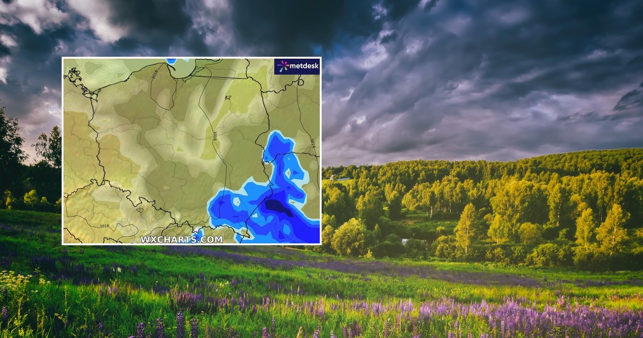 We wtorek będzie deszczowo, zwłaszcza na północy i południowym wschodzie. Lokalnie na południu mogą pojawić się burze /yemelyanov/123rf/WXCHARTS /